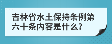 吉林省水土保持條例第六十條內容是什么?