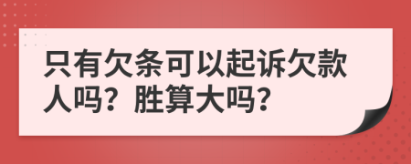 只有欠條可以起訴欠款人嗎？勝算大嗎？