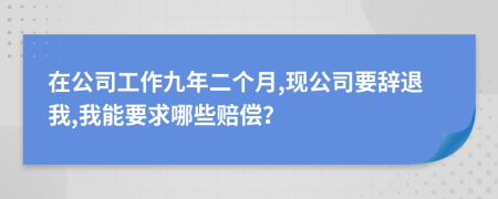 在公司工作九年二個(gè)月,現(xiàn)公司要辭退我,我能要求哪些賠償？