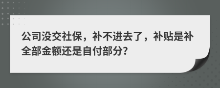 公司沒交社保，補不進去了，補貼是補全部金額還是自付部分？
