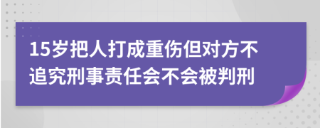15歲把人打成重傷但對(duì)方不追究刑事責(zé)任會(huì)不會(huì)被判刑