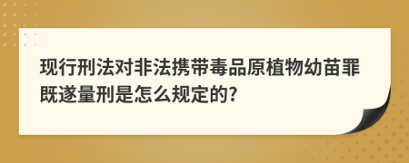 現(xiàn)行刑法對非法攜帶毒品原植物幼苗罪既遂量刑是怎么規(guī)定的?