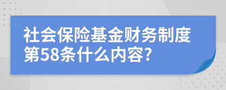 社會(huì)保險(xiǎn)基金財(cái)務(wù)制度第58條什么內(nèi)容?