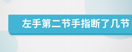 左手第二節(jié)手指斷了幾節(jié)