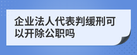 企業(yè)法人代表判緩刑可以開除公職嗎