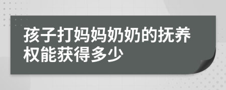 孩子打媽媽奶奶的撫養(yǎng)權(quán)能獲得多少