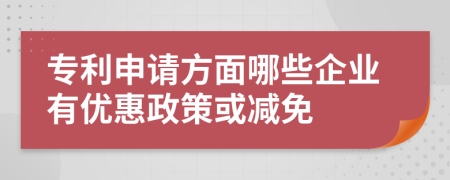 專利申請方面哪些企業(yè)有優(yōu)惠政策或減免