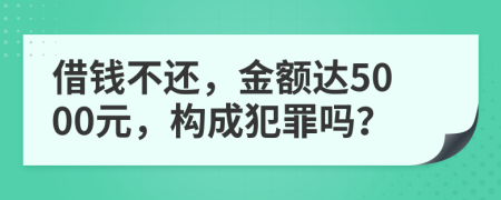 借錢(qián)不還，金額達(dá)5000元，構(gòu)成犯罪嗎？