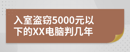 入室盜竊5000元以下的XX電腦判幾年