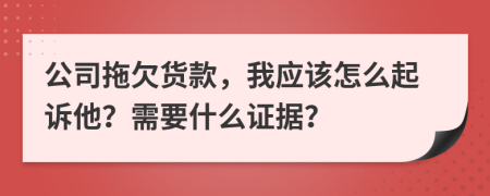公司拖欠貨款，我應該怎么起訴他？需要什么證據(jù)？