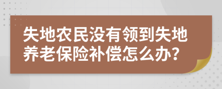 失地農(nóng)民沒有領(lǐng)到失地養(yǎng)老保險補(bǔ)償怎么辦？