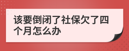 該要倒閉了社保欠了四個月怎么辦