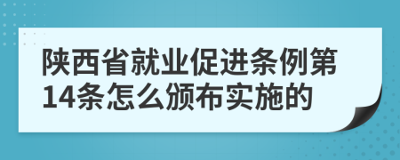 陜西省就業(yè)促進條例第14條怎么頒布實施的