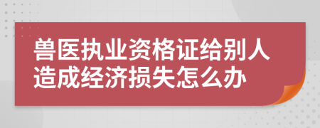 獸醫(yī)執(zhí)業(yè)資格證給別人造成經(jīng)濟(jì)損失怎么辦