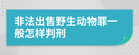 非法出售野生動(dòng)物罪一般怎樣判刑