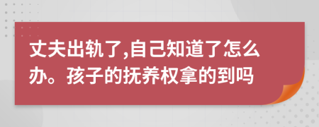 丈夫出軌了,自己知道了怎么辦。孩子的撫養(yǎng)權(quán)拿的到嗎