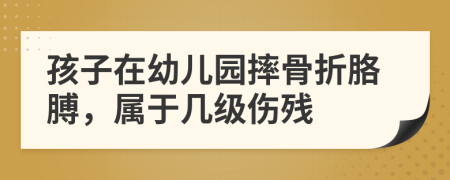 孩子在幼兒園摔骨折胳膊，屬于幾級傷殘