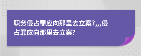 職務(wù)侵占罪應(yīng)向那里去立案?,,,侵占罪應(yīng)向那里去立案?