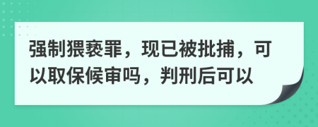 強制猥褻罪，現(xiàn)已被批捕，可以取保候審嗎，判刑后可以