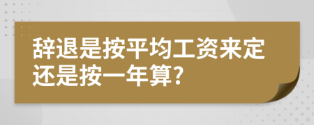 辭退是按平均工資來定還是按一年算?