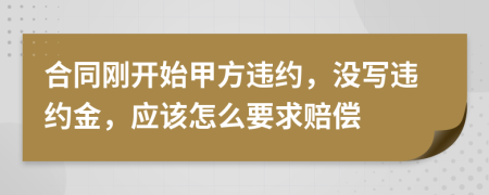 合同剛開(kāi)始甲方違約，沒(méi)寫(xiě)違約金，應(yīng)該怎么要求賠償