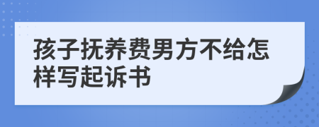 孩子抚养费男方不给怎样写起诉书