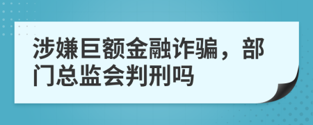 涉嫌巨額金融詐騙，部門(mén)總監(jiān)會(huì)判刑嗎