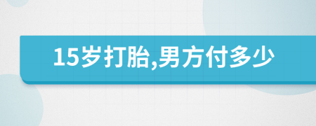 15歲打胎,男方付多少