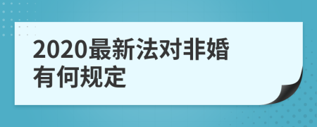 2020最新法對非婚有何規(guī)定