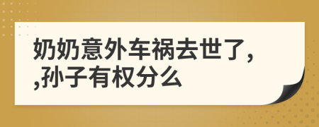 奶奶意外車禍去世了,,孫子有權(quán)分么