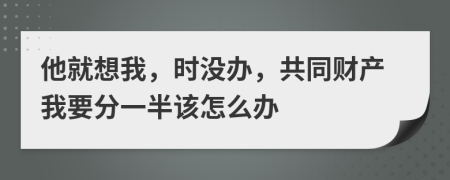 他就想我，時沒辦，共同財(cái)產(chǎn)我要分一半該怎么辦