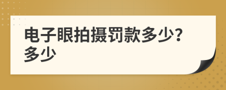 電子眼拍攝罰款多少？多少