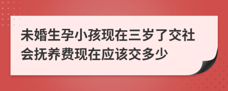 未婚生孕小孩現在三歲了交社會撫養(yǎng)費現在應該交多少