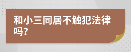 和小三同居不觸犯法律嗎？