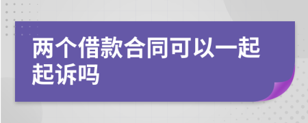 兩個借款合同可以一起起訴嗎