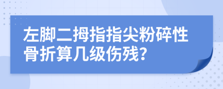 左腳二拇指指尖粉碎性骨折算幾級(jí)傷殘？