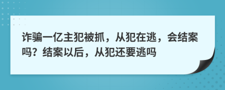 詐騙一億主犯被抓，從犯在逃，會(huì)結(jié)案嗎？結(jié)案以后，從犯還要逃嗎