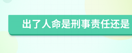 出了人命是刑事責(zé)任還是