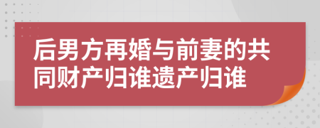 后男方再婚與前妻的共同財(cái)產(chǎn)歸誰(shuí)遺產(chǎn)歸誰(shuí)