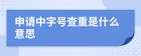 申請中字號查重是什么意思