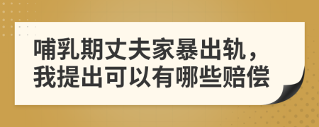 哺乳期丈夫家暴出軌，我提出可以有哪些賠償