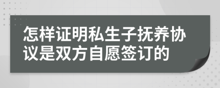 怎樣證明私生子撫養(yǎng)協(xié)議是雙方自愿簽訂的