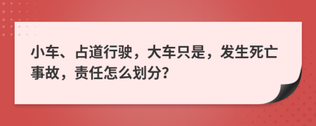 小車、占道行駛，大車只是，發(fā)生死亡事故，責任怎么劃分？