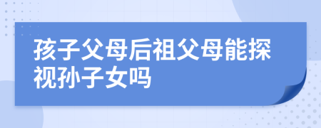 孩子父母后祖父母能探視孫子女嗎