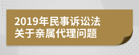 2019年民事訴訟法關(guān)于親屬代理問(wèn)題