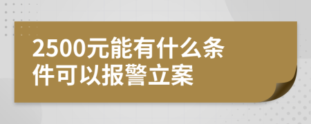 2500元能有什么條件可以報(bào)警立案