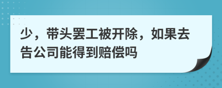 少，帶頭罷工被開除，如果去告公司能得到賠償嗎