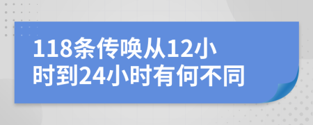 118條傳喚從12小時(shí)到24小時(shí)有何不同