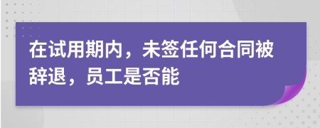在試用期內(nèi)，未簽任何合同被辭退，員工是否能