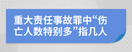 重大責(zé)任事故罪中“傷亡人數(shù)特別多”指幾人
